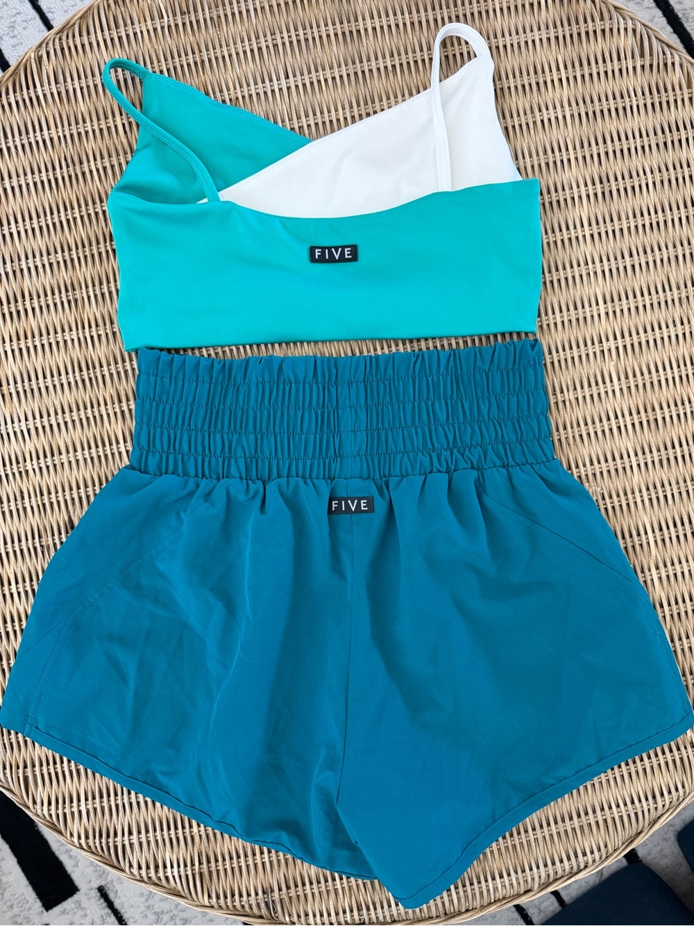 FIVE THE LABEL Teal and White Dance Set